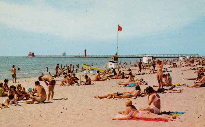 Grand Haven State Park - Old Postcard (newer photo)